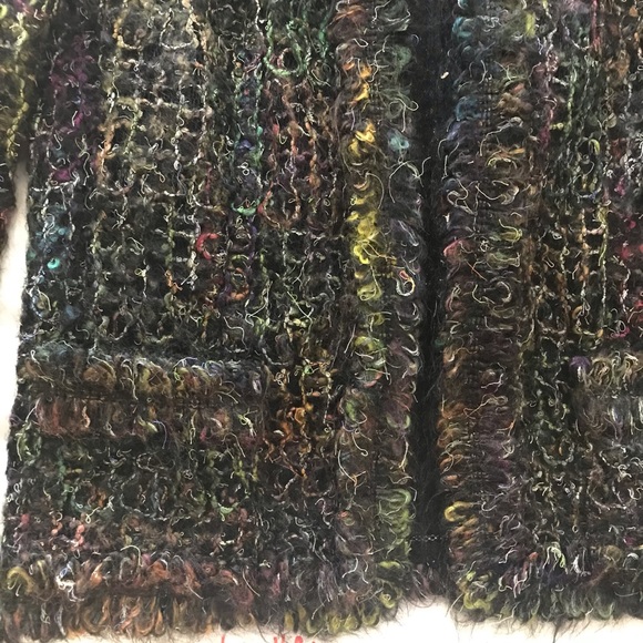 Authentic CHANEL 🦄 Runway Multicolor Mohair Fringe Tweed Blazer Jacket 38/4 - Picture 6 of 12